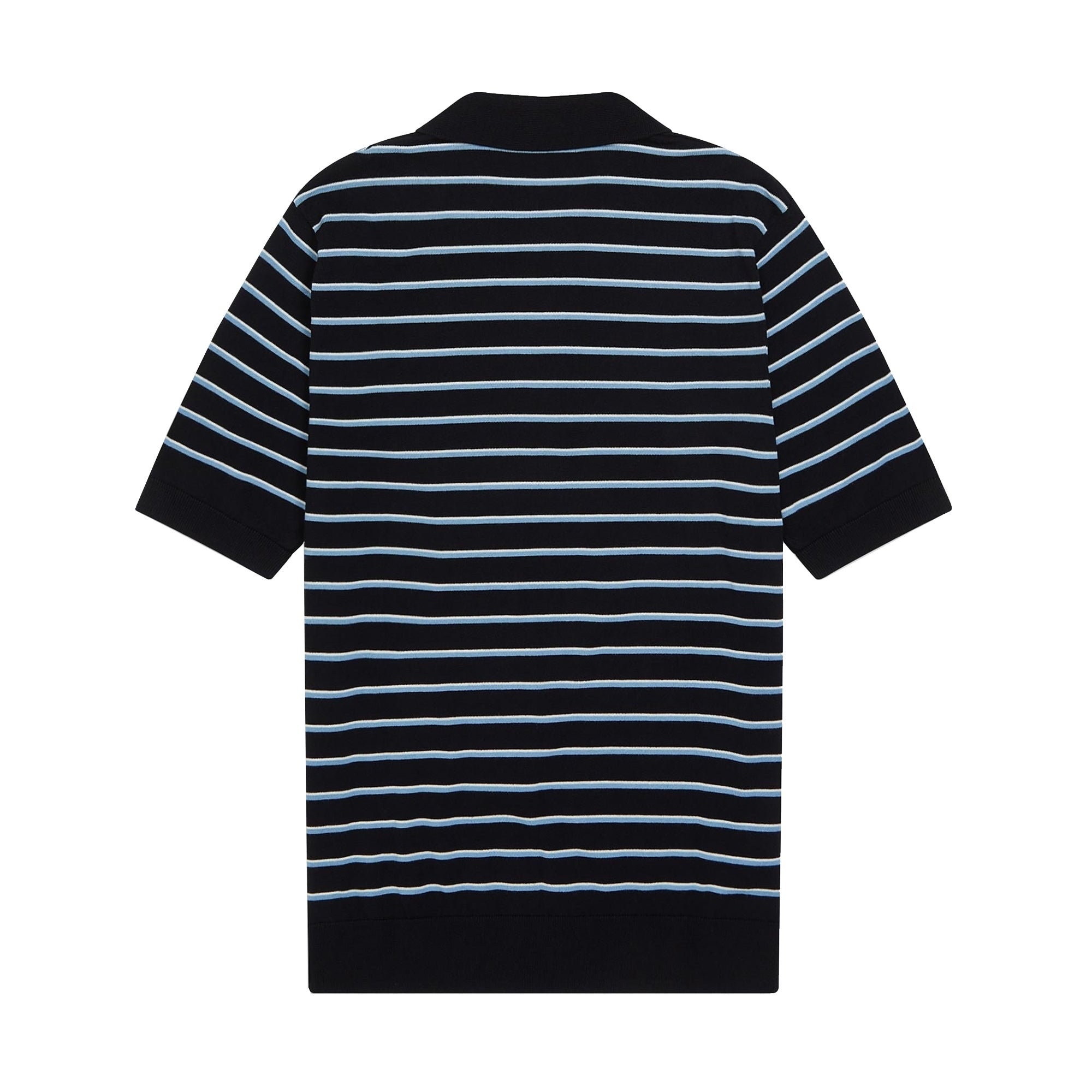 Fred Perry Fine Stripe Knitted Polo Shirt - Navy