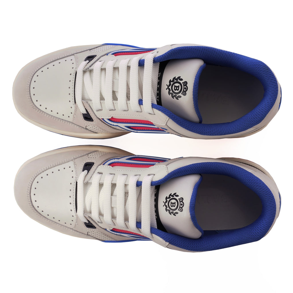 Bally Champion Calf Leather Sneakers - White & Electric Blue