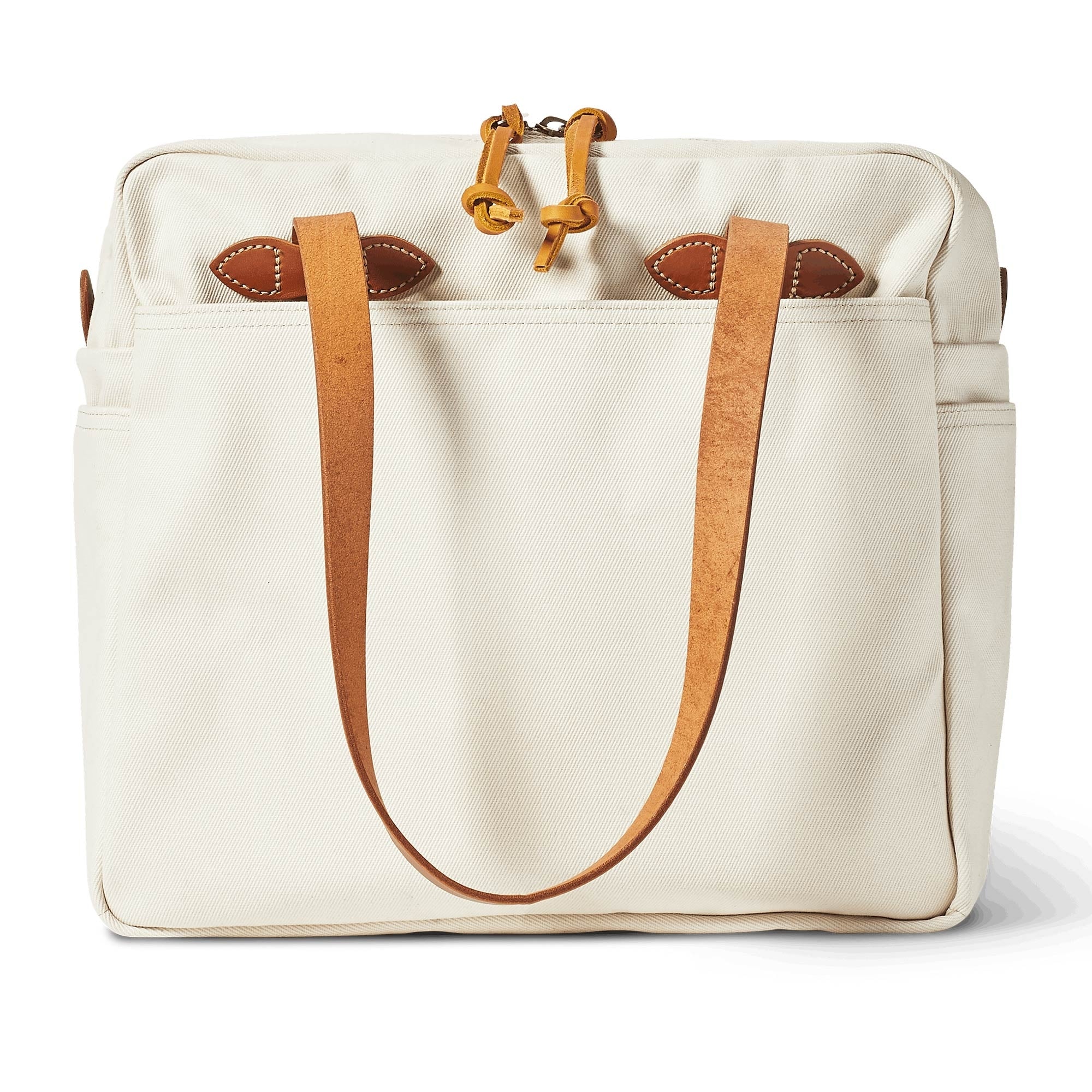 Rugged Twill Tote Bag With Zipper - Natural