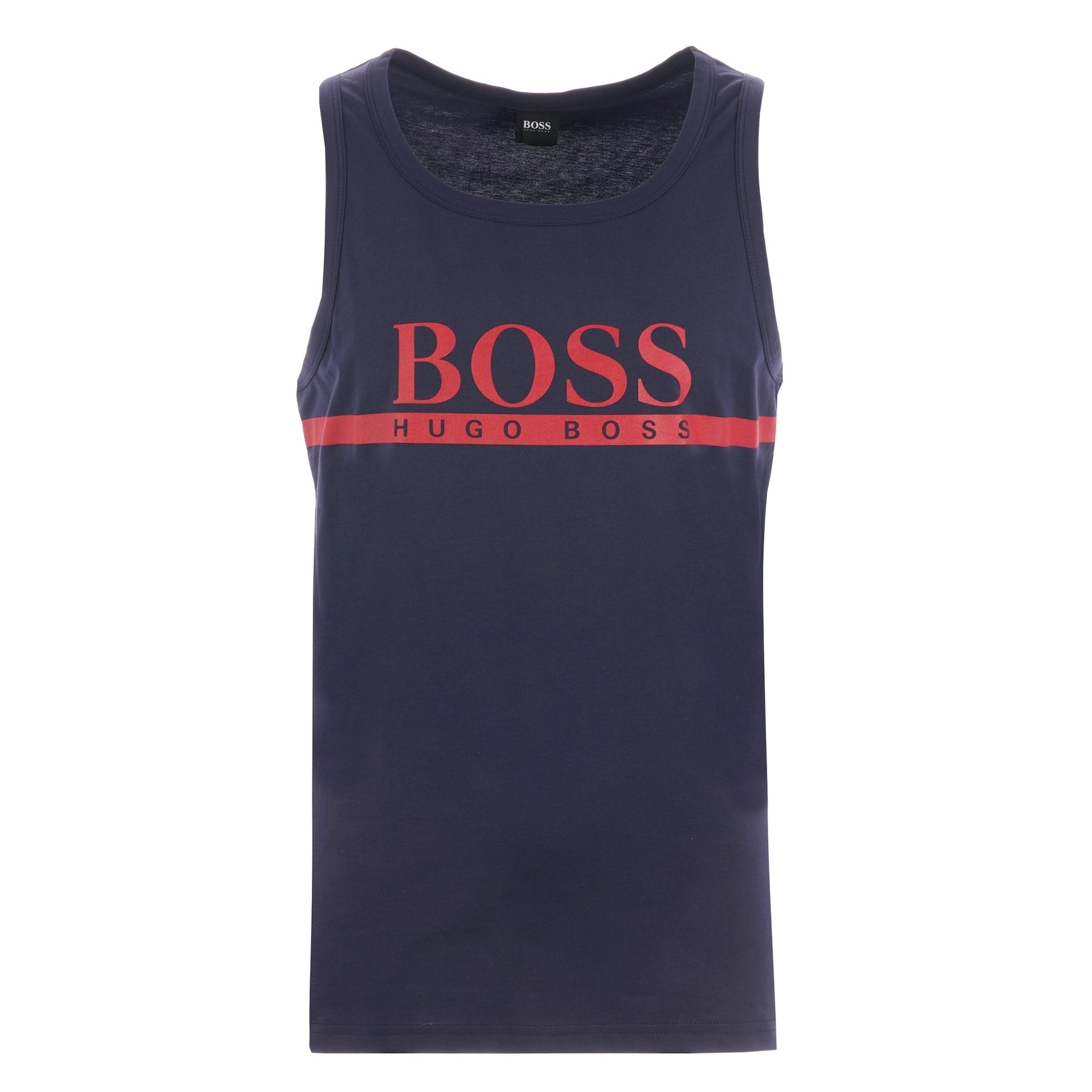 Boss Contrast Logo Tank Top - Navy
