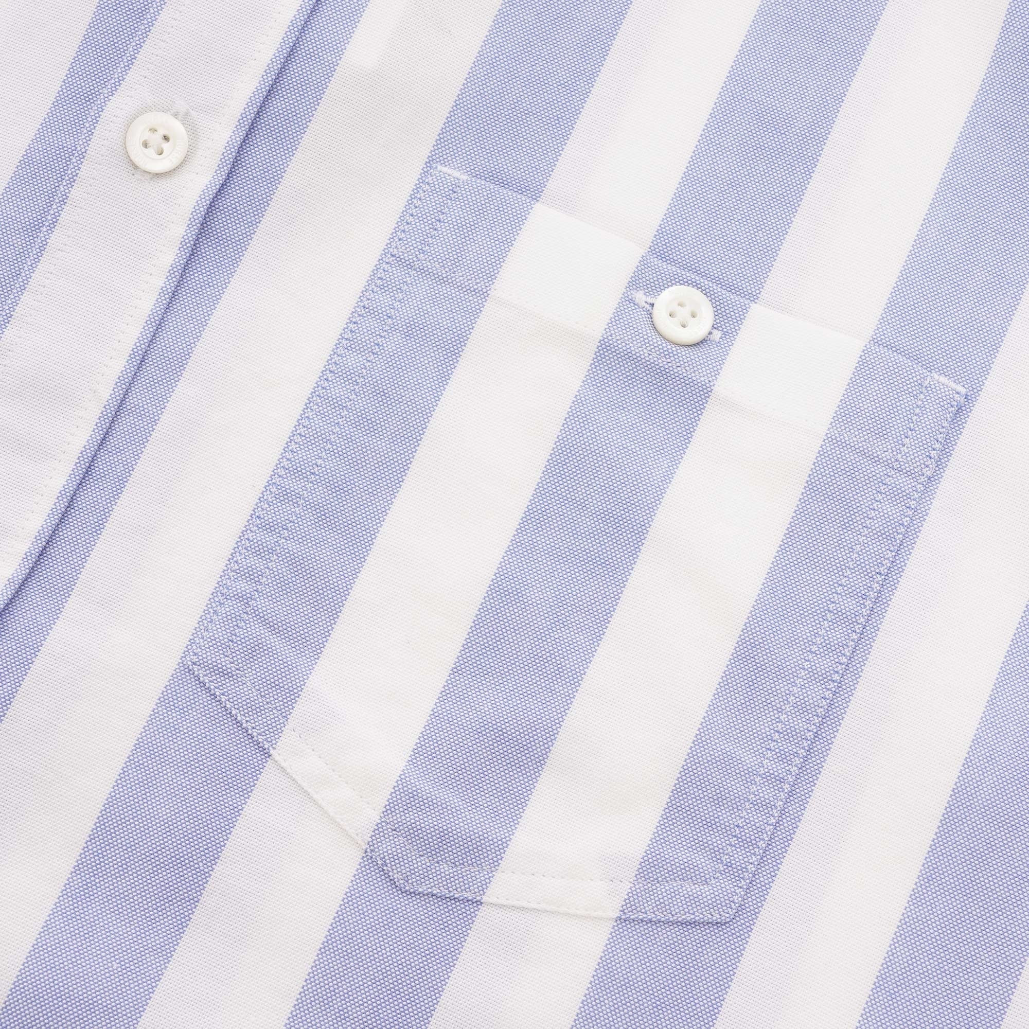 Norse Projects Anton Oxford Shirt - Pale Blue Wide Stripe