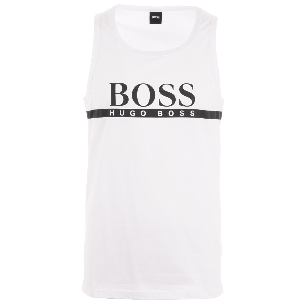 Boss Contrast Logo Tank Top - White