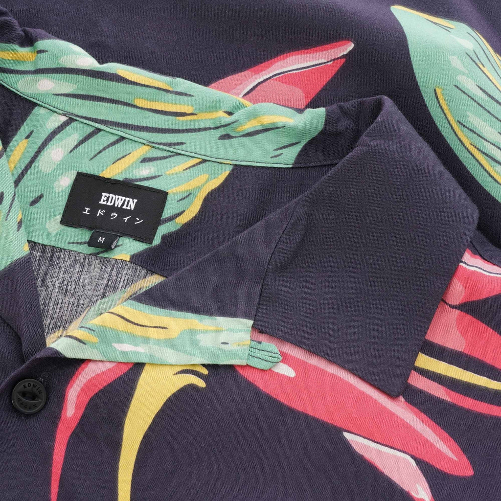 Edwin Resort Shirt - Ebony Birds of Paradise