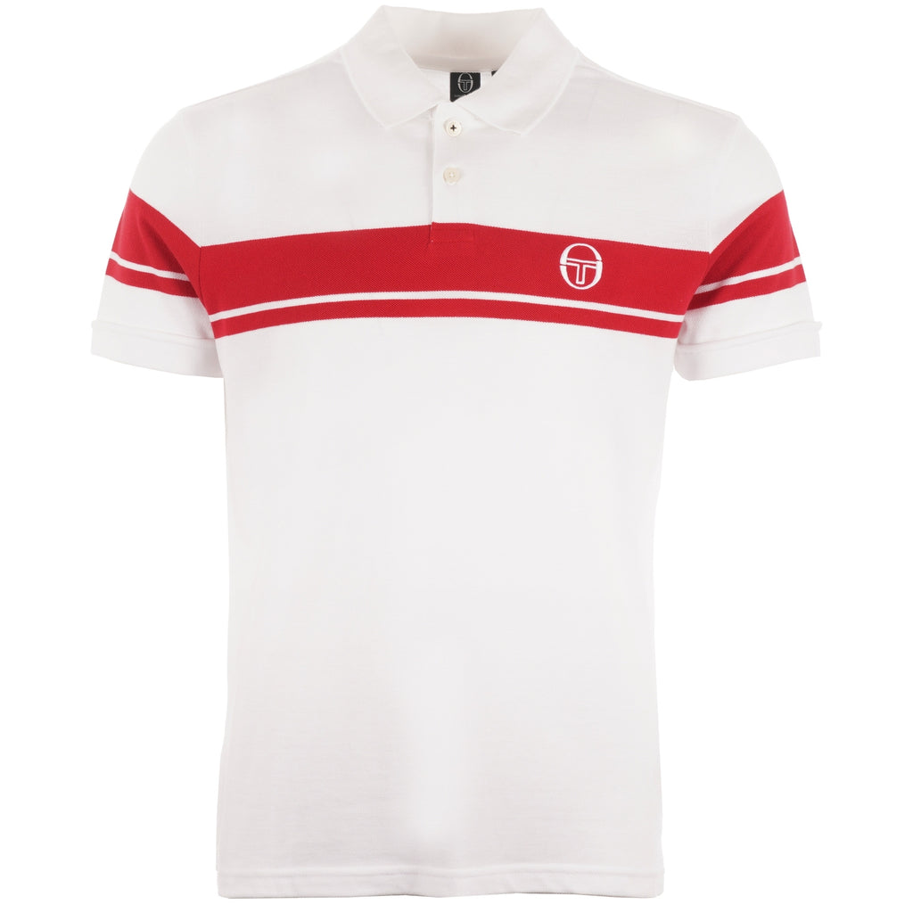 Sergio Tacchini Young Line Archive Polo Shirt - White & Red