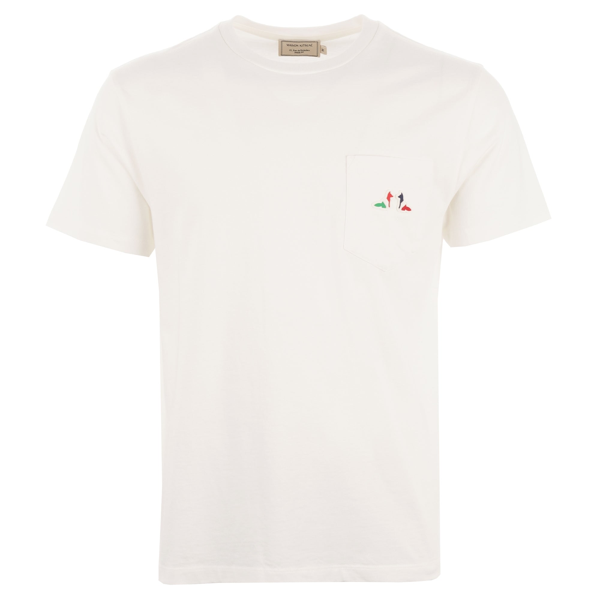 Maison Kitsune Resting Fox Patch T-Shirt - Ecru
