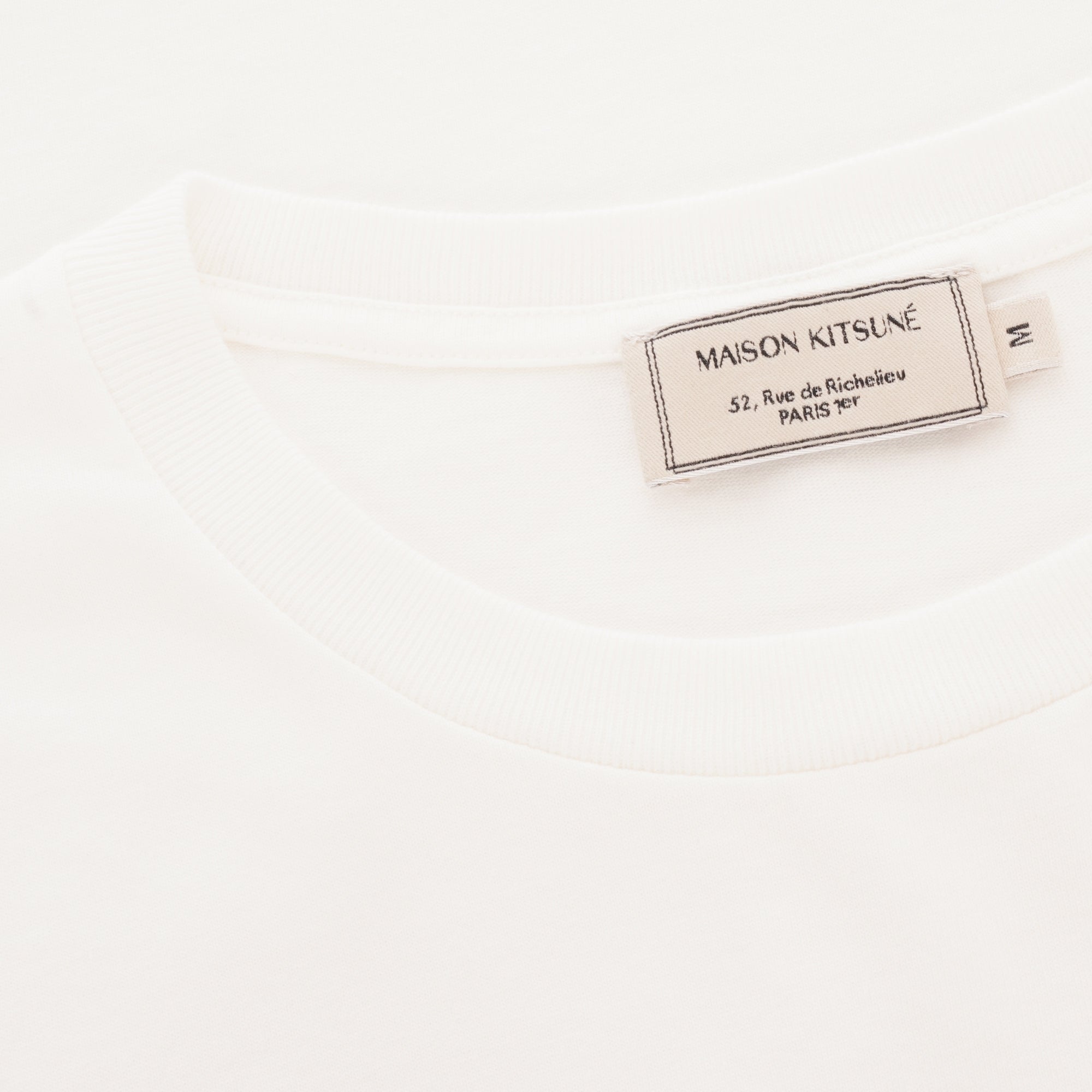 Maison Kitsune Resting Fox Patch T-Shirt - Ecru