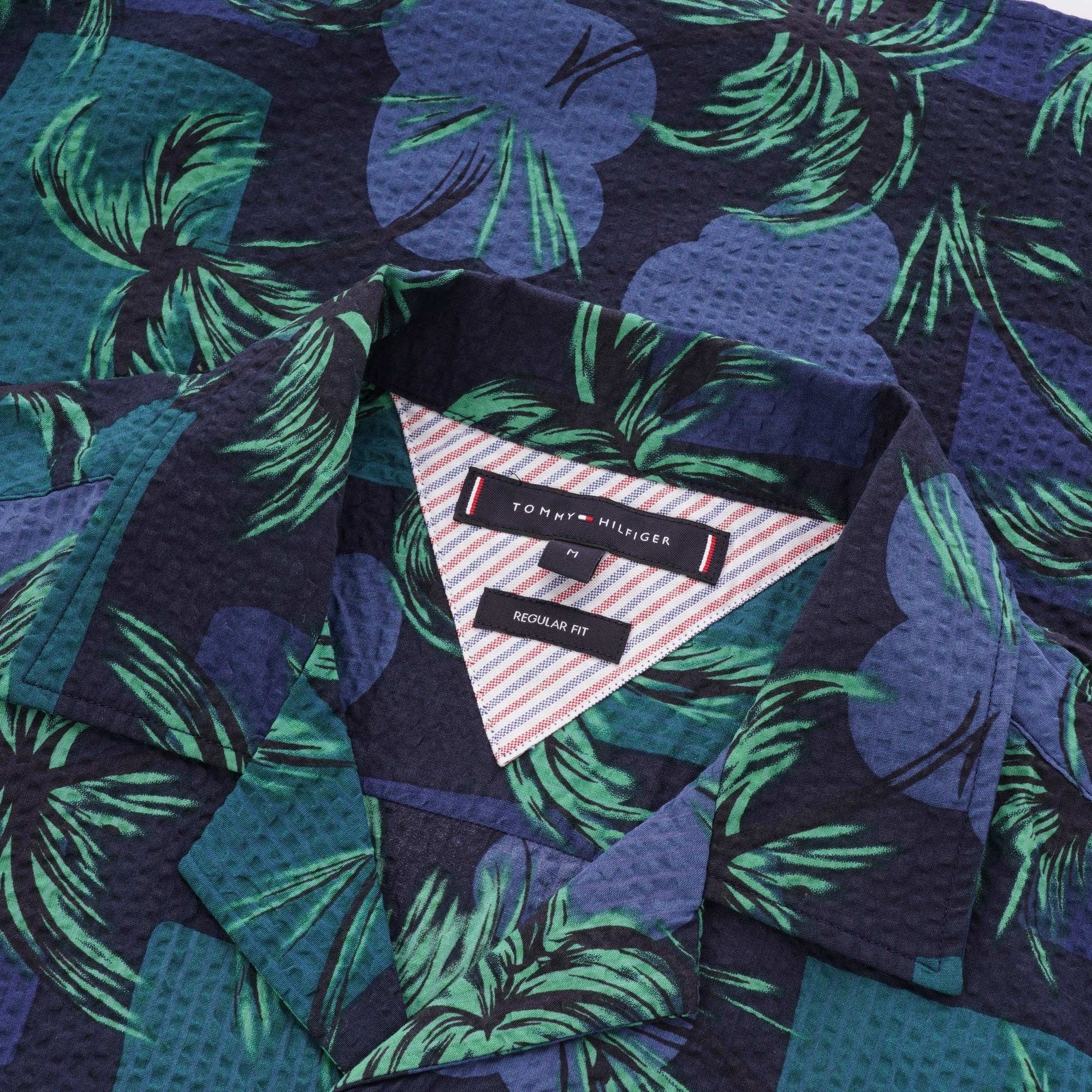Tommy Hilfiger Palm Tree Print Open Collar Shirt - Night Sky