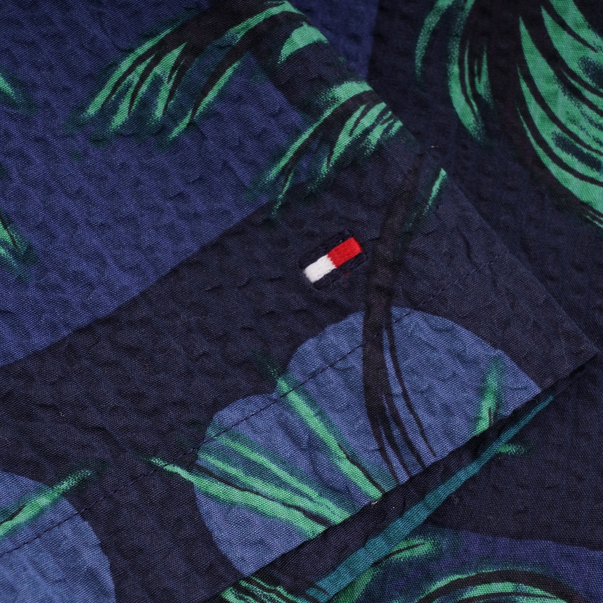 Tommy Hilfiger Palm Tree Print Open Collar Shirt - Night Sky