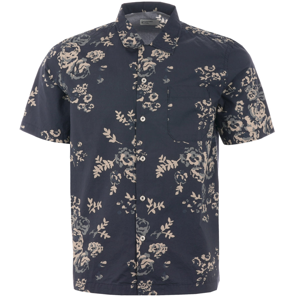 Universal Works Road Shirt - Navy Flower Poplin