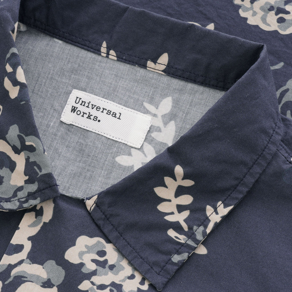 Universal Works Road Shirt - Navy Flower Poplin