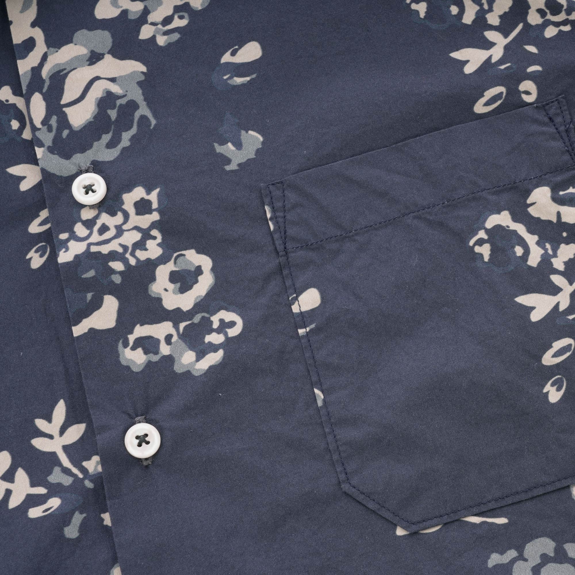 Universal Works Road Shirt - Navy Flower Poplin