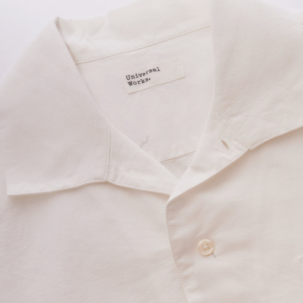 Universal Works Open Collar Shirt - Ecru Oxford Shirting
