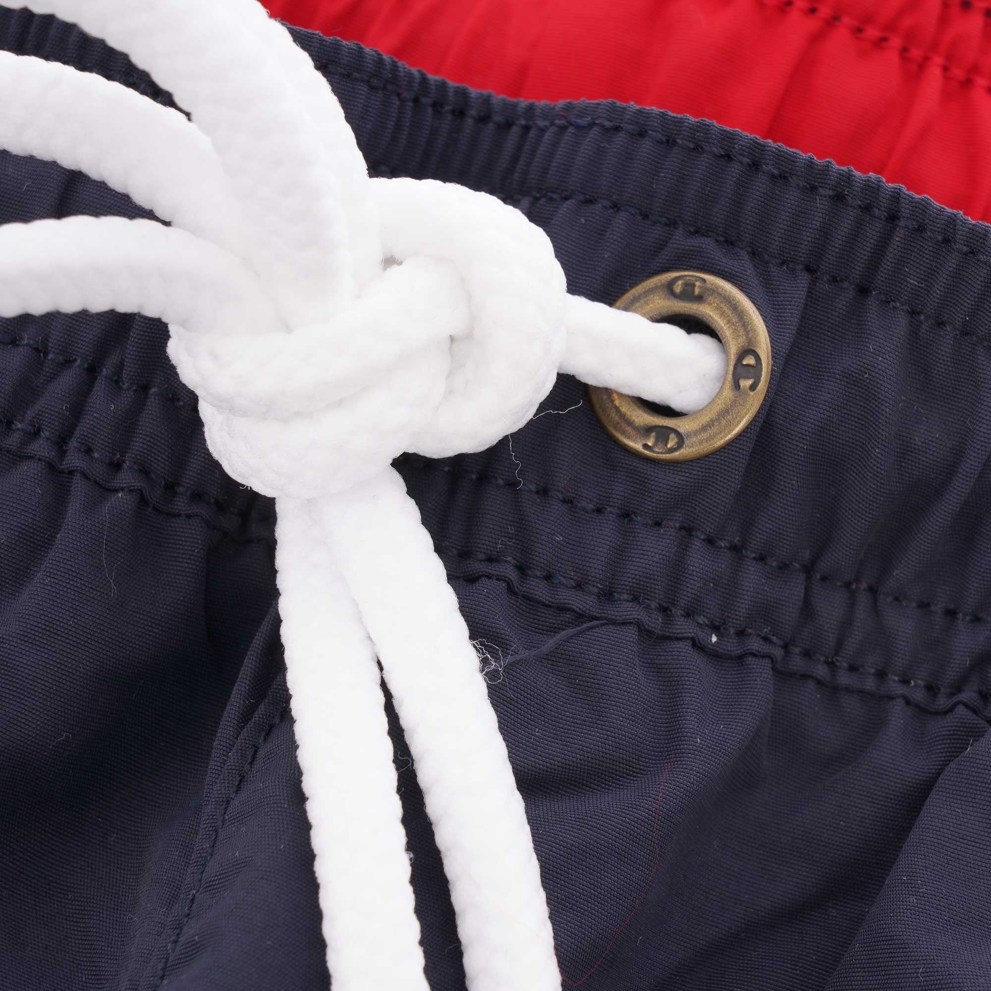 Champion Script Logo Print Panel Swim Shorts - Navy