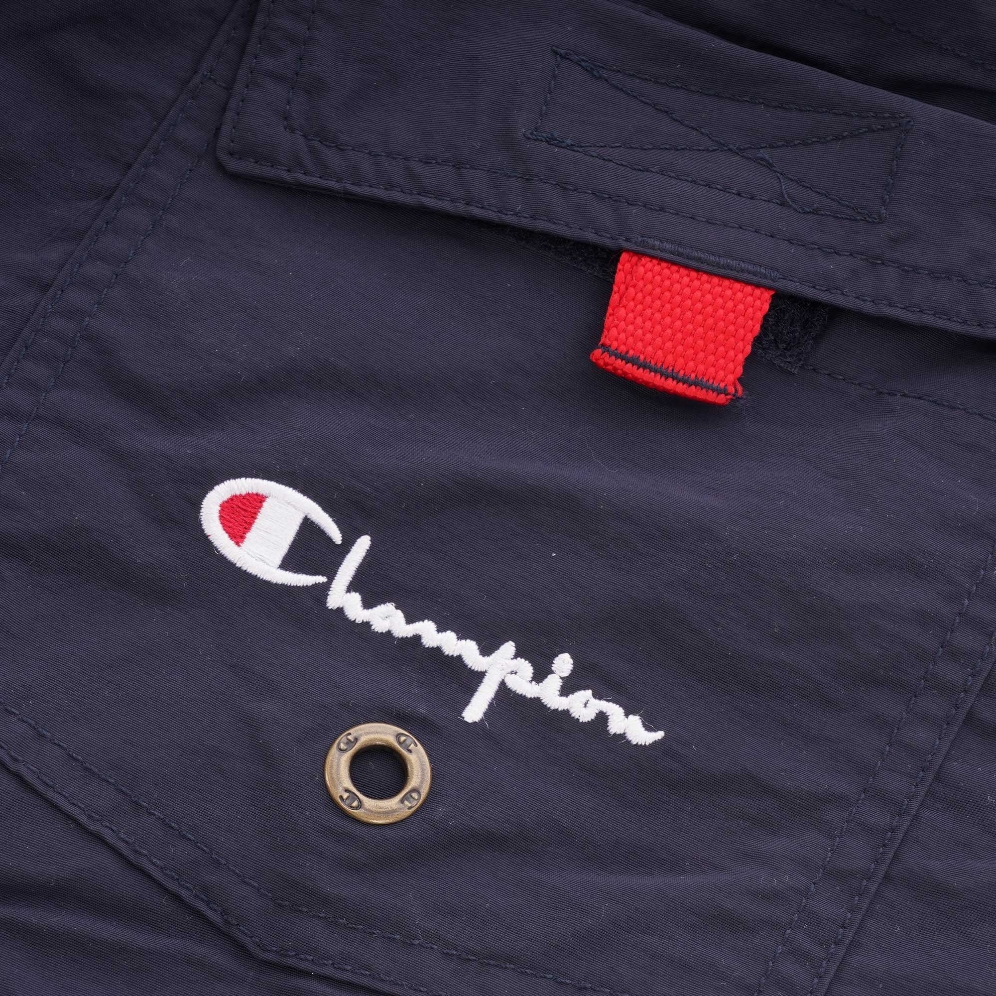 Champion Script Logo Print Panel Swim Shorts - Navy
