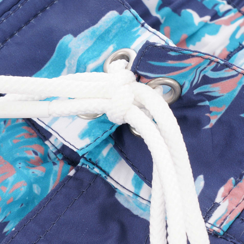Lacoste Hawaiian Print Swim Shorts - Navy Blue