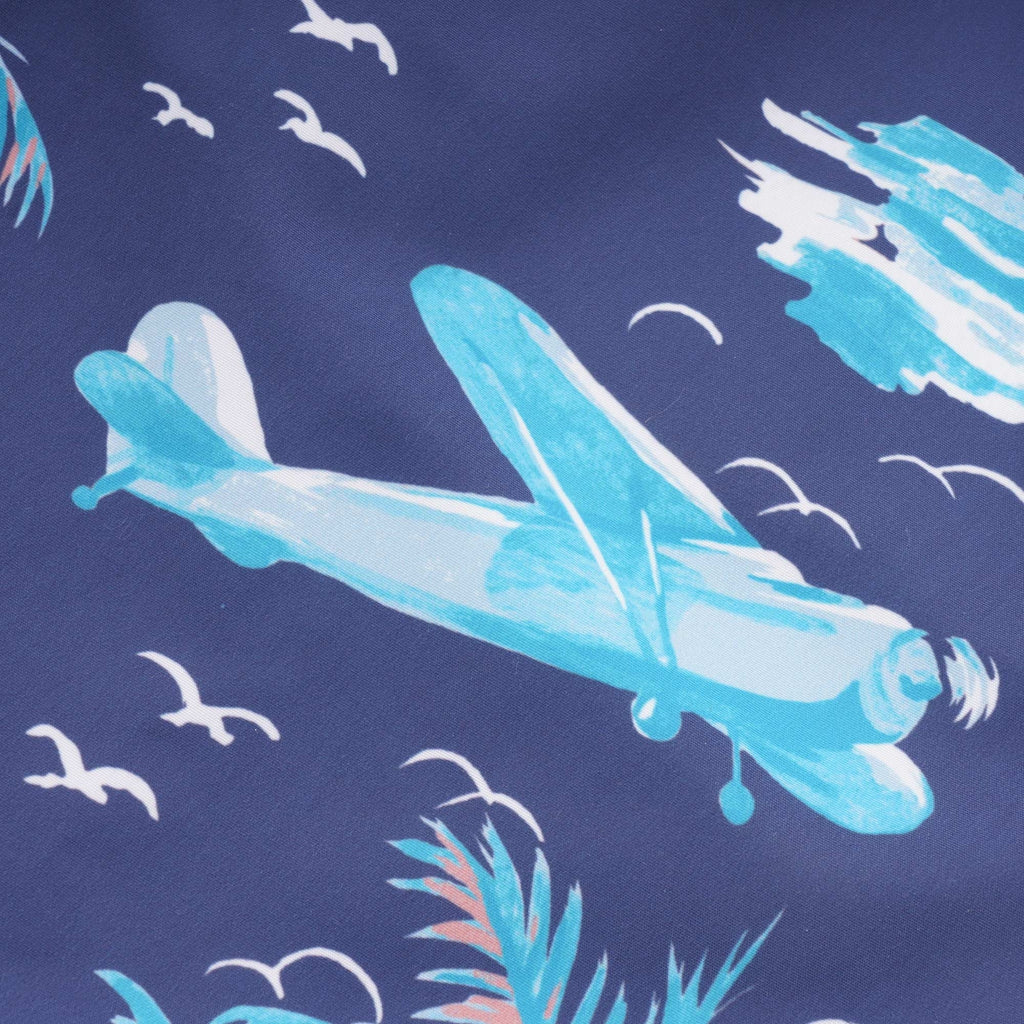 Lacoste Hawaiian Print Swim Shorts - Navy Blue