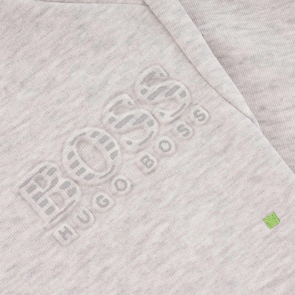 Boss Slim-fit jogging shorts in contrast fabrics with curved logo  - Grey