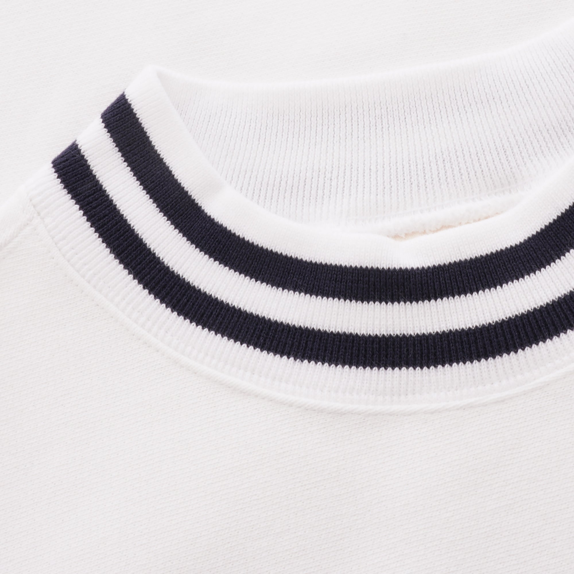 Champion Reverse Weave Striped Rib Sweatshirt - White