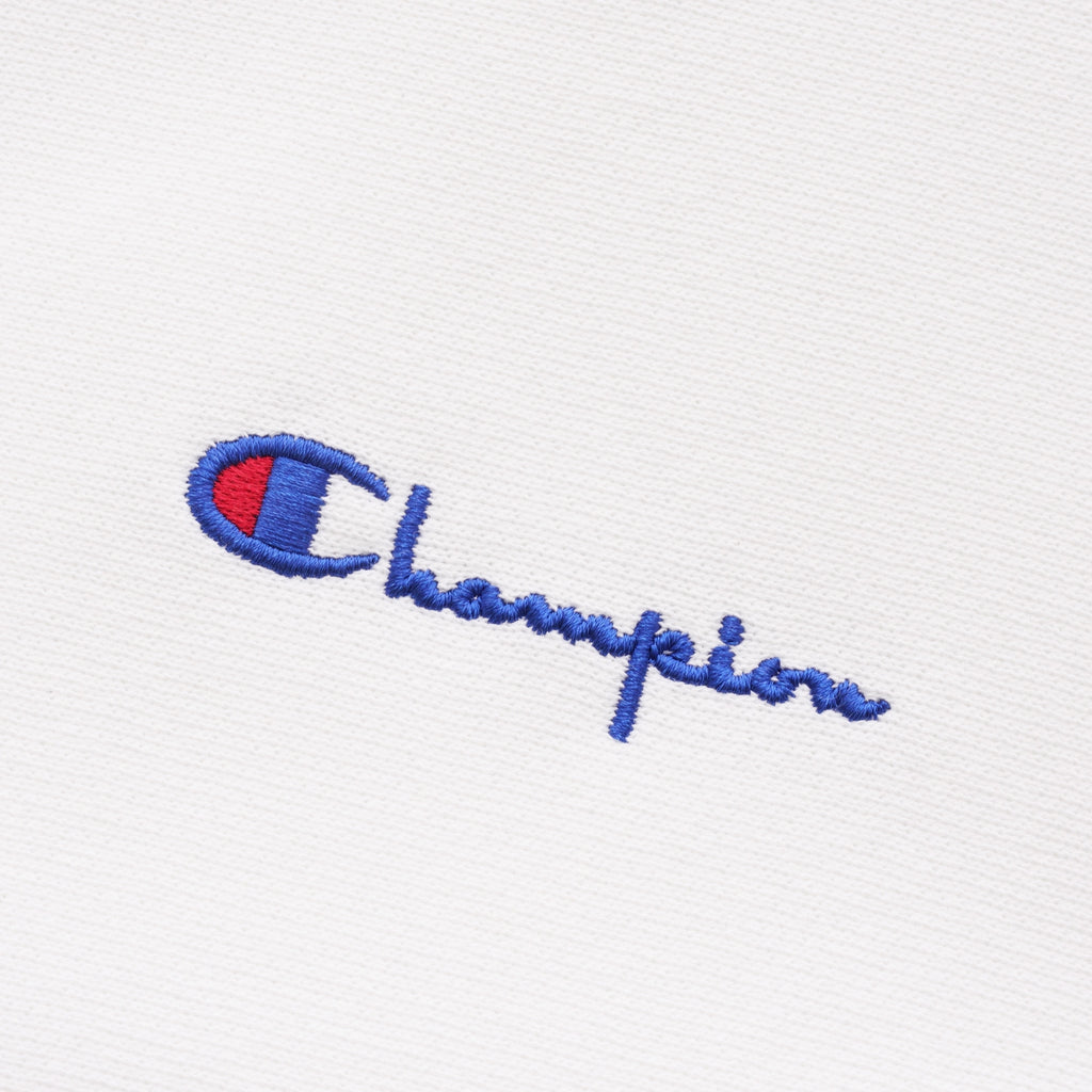Champion Reverse Weave Striped Rib Sweatshirt - White