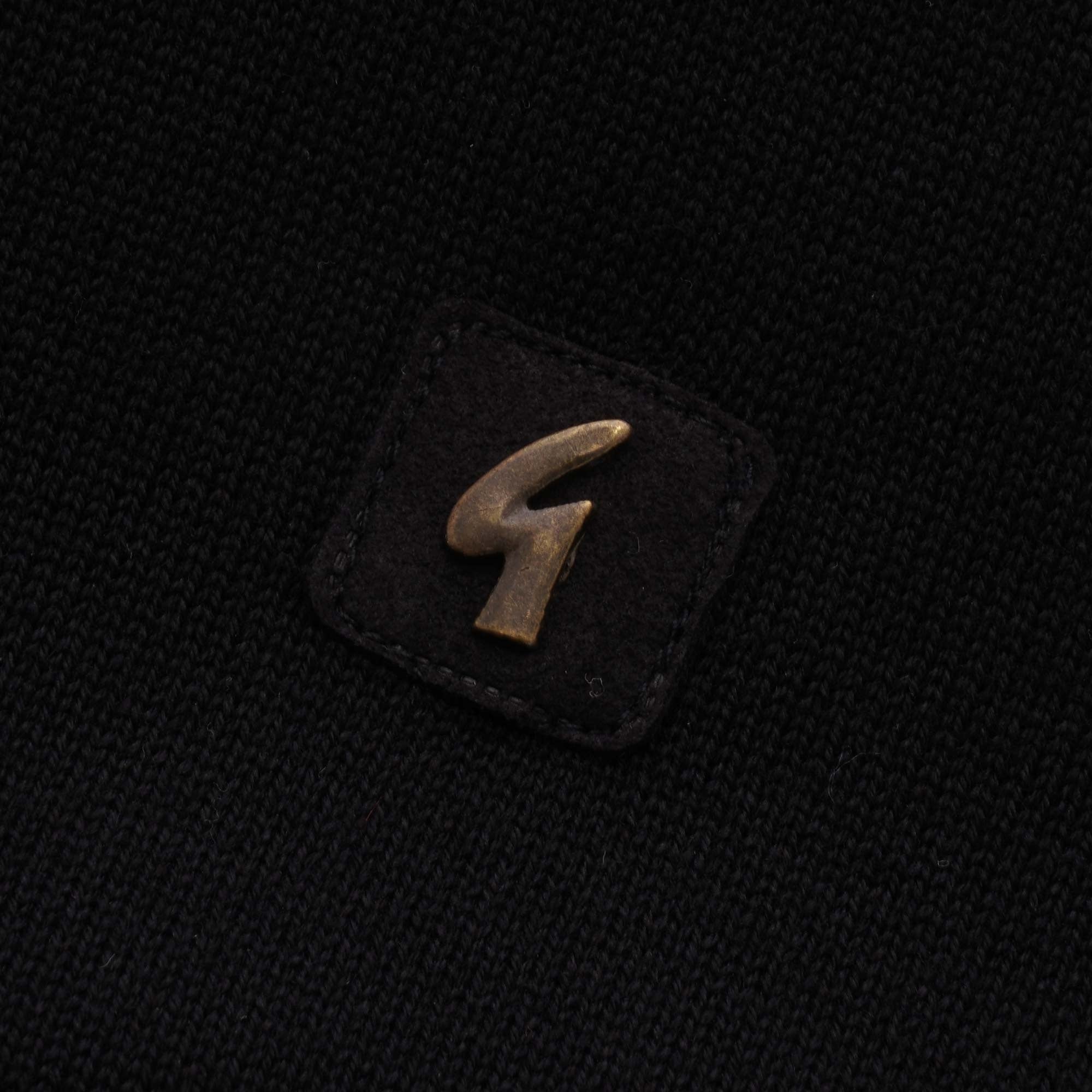 Gabicci Vintage Jackson Knitted Polo Shirt - Black