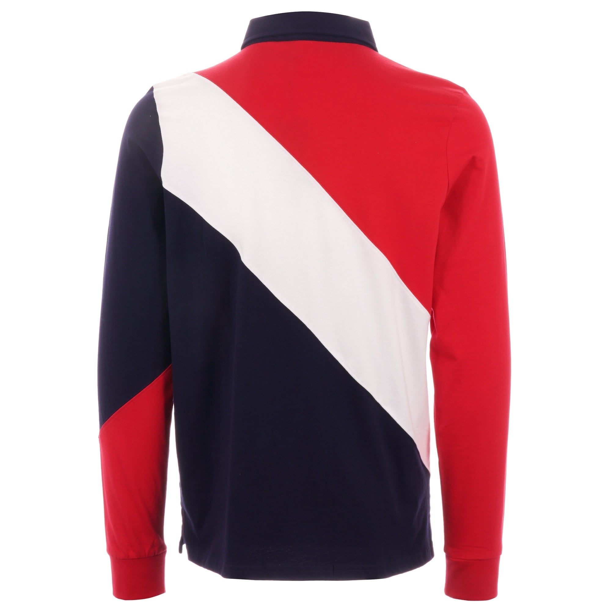 Fila Vintage Mazen Long Sleeve Polo Shirt - Peacoat, Chinese Red & White