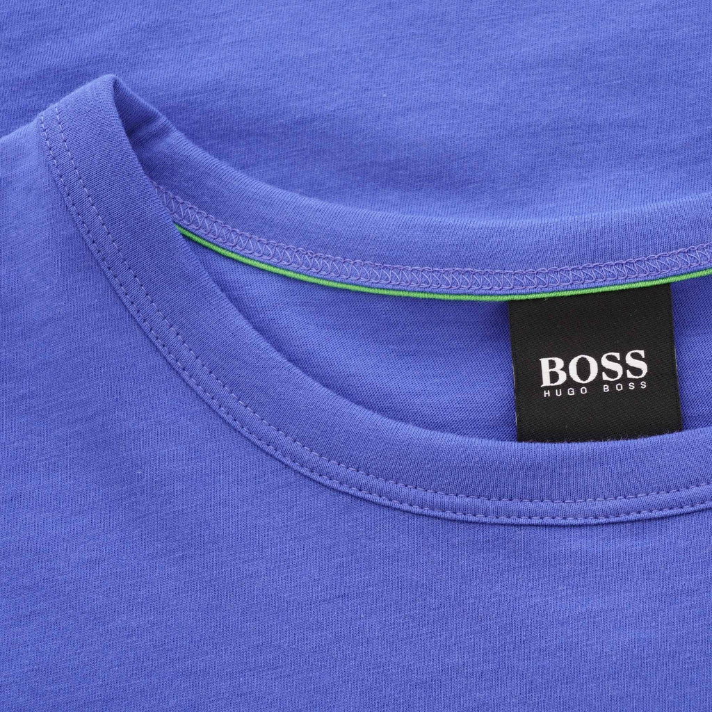 Boss Curved Logo T-Shirt - Blue