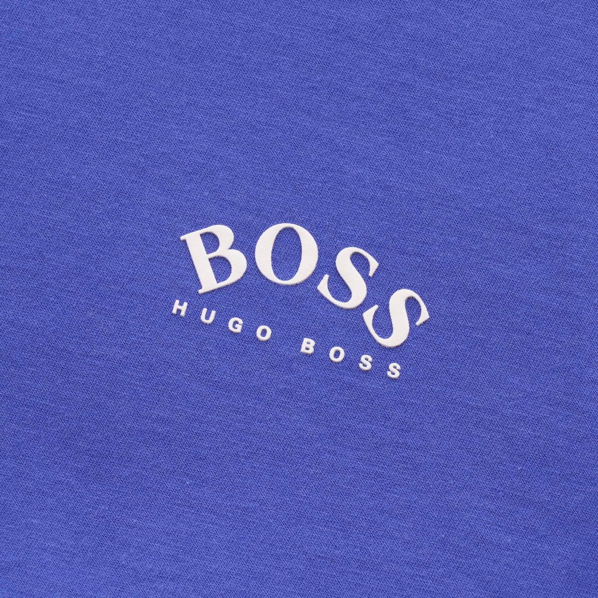 Boss Curved Logo T-Shirt - Blue