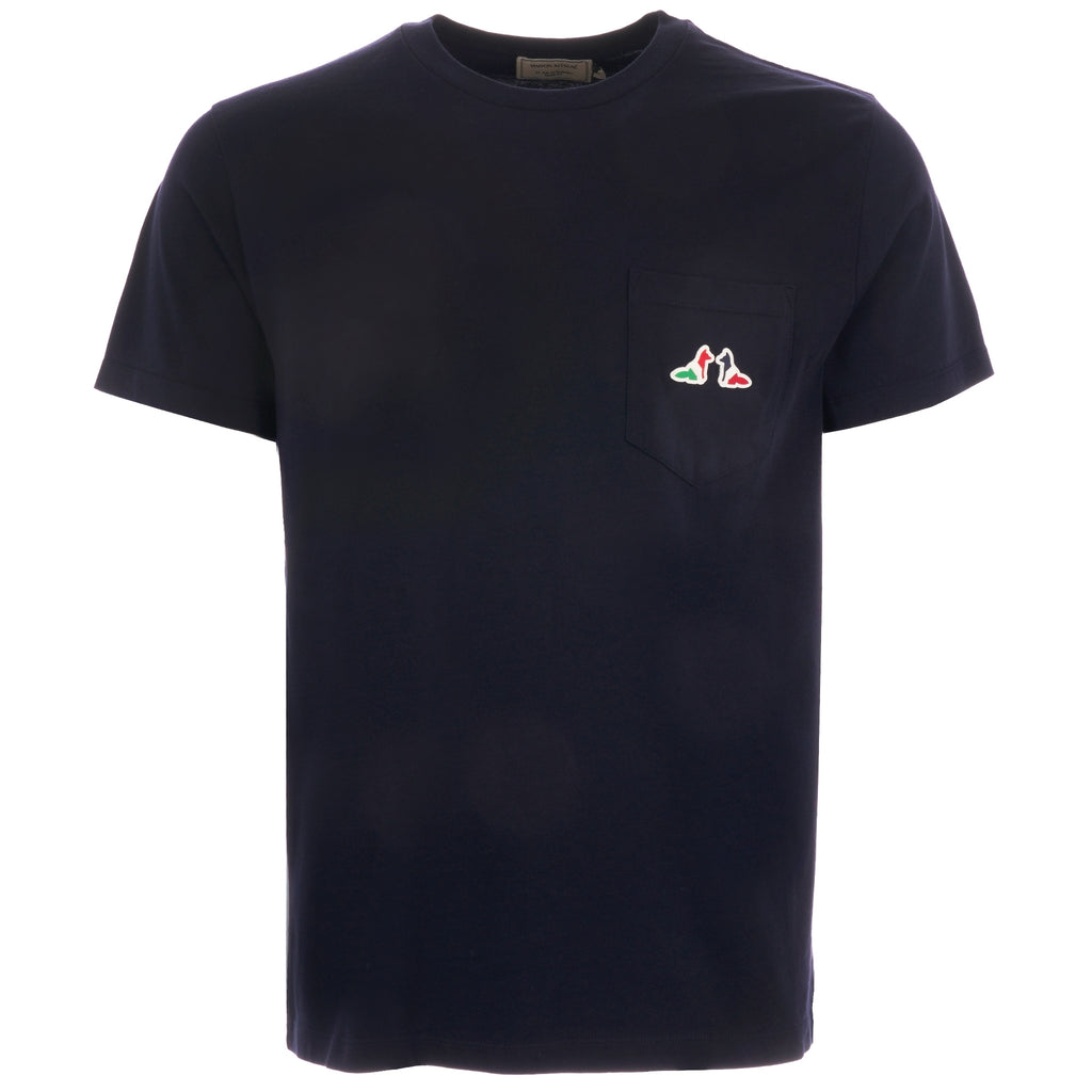Maison Kitsune Resting Fox Patch T-Shirt - Navy
