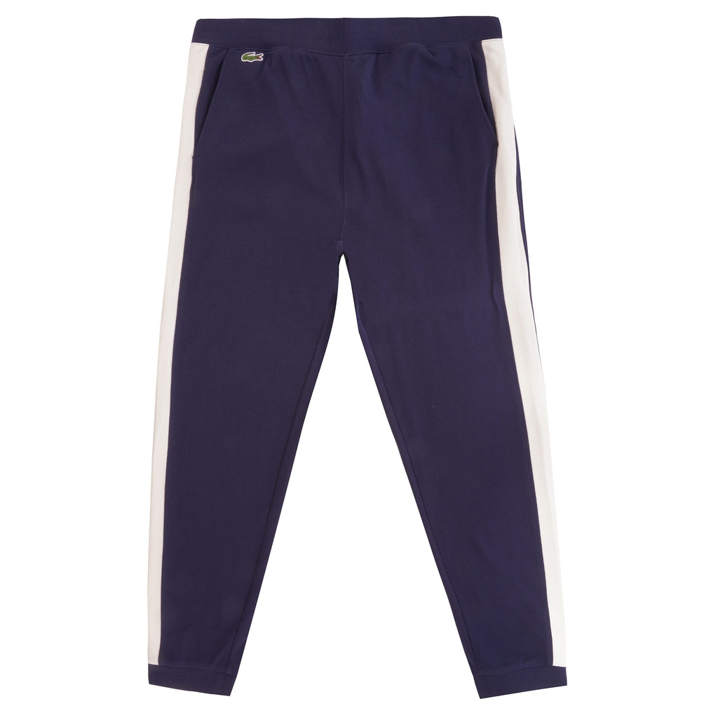 Lacoste Colour Block Piqu  Fleece Sweatpants - Navy & White