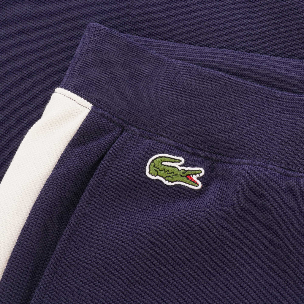 Lacoste Colour Block Piqu  Fleece Sweatpants - Navy & White