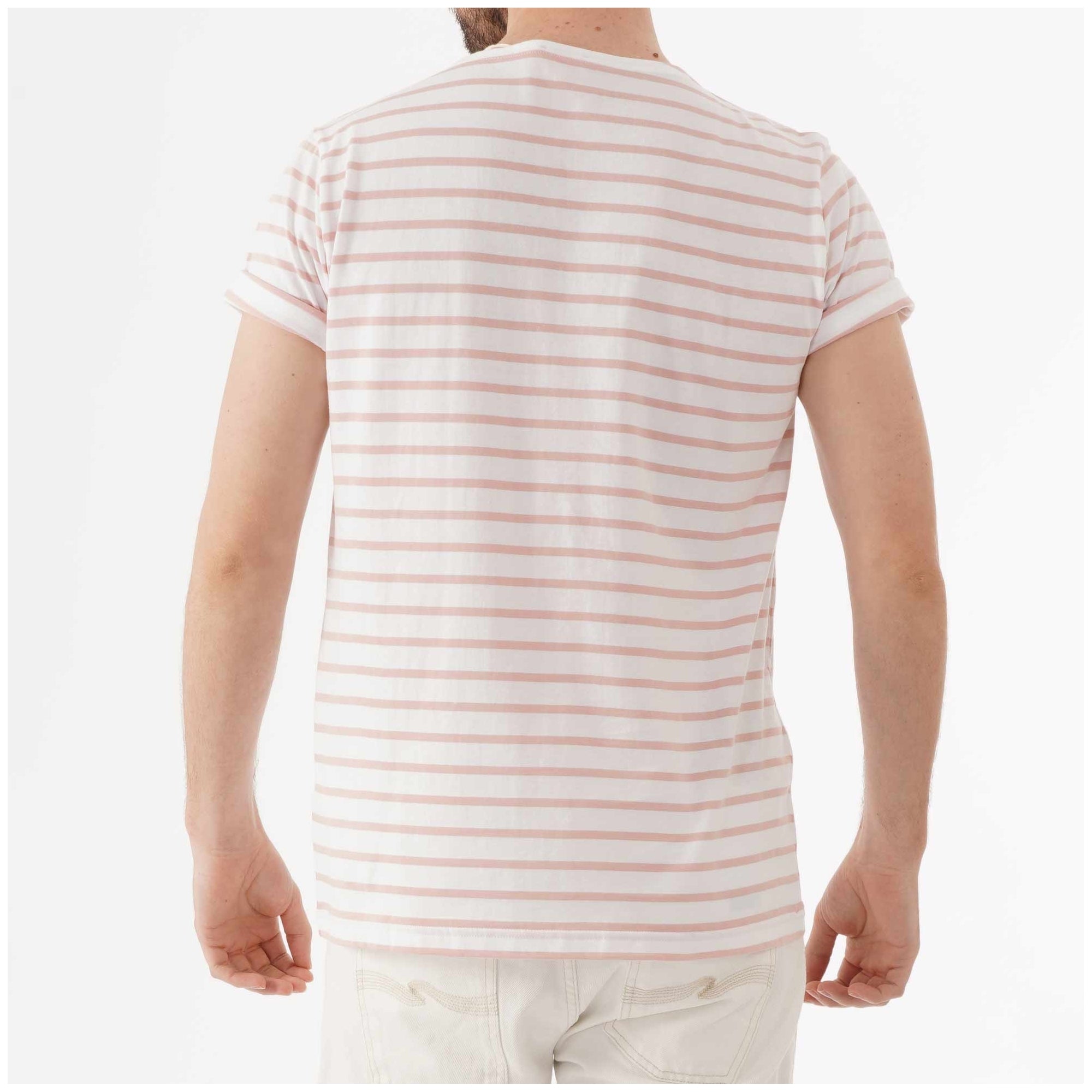 Armor Lux Breton Striped Mariniere T-Shirt - White & Lotus