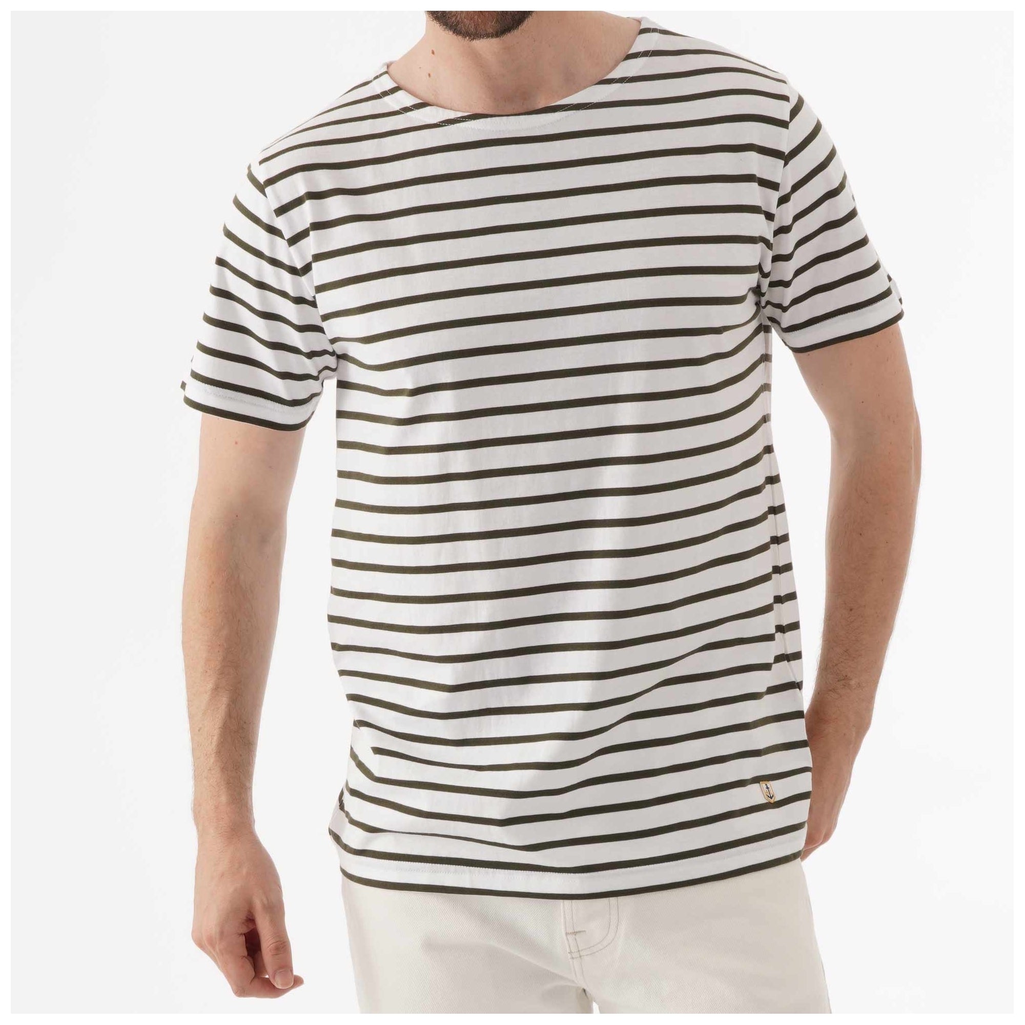 Armor Lux Breton Striped Mariniere T-Shirt - White & Aquilla