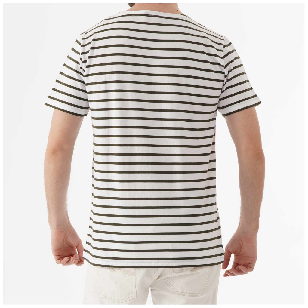 Armor Lux Breton Striped Mariniere T-Shirt - White & Aquilla