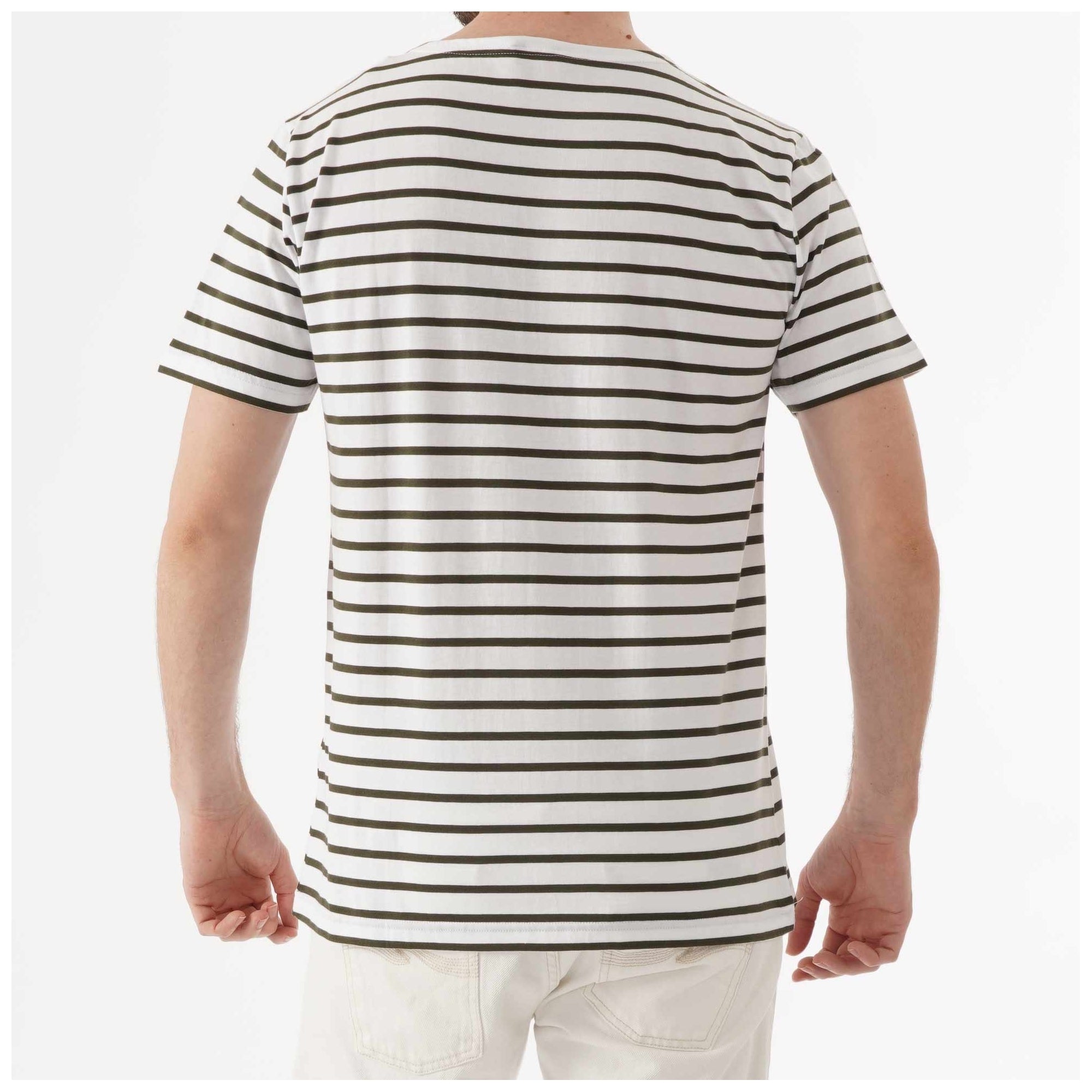 Armor Lux Breton Striped Mariniere T-Shirt - White & Aquilla