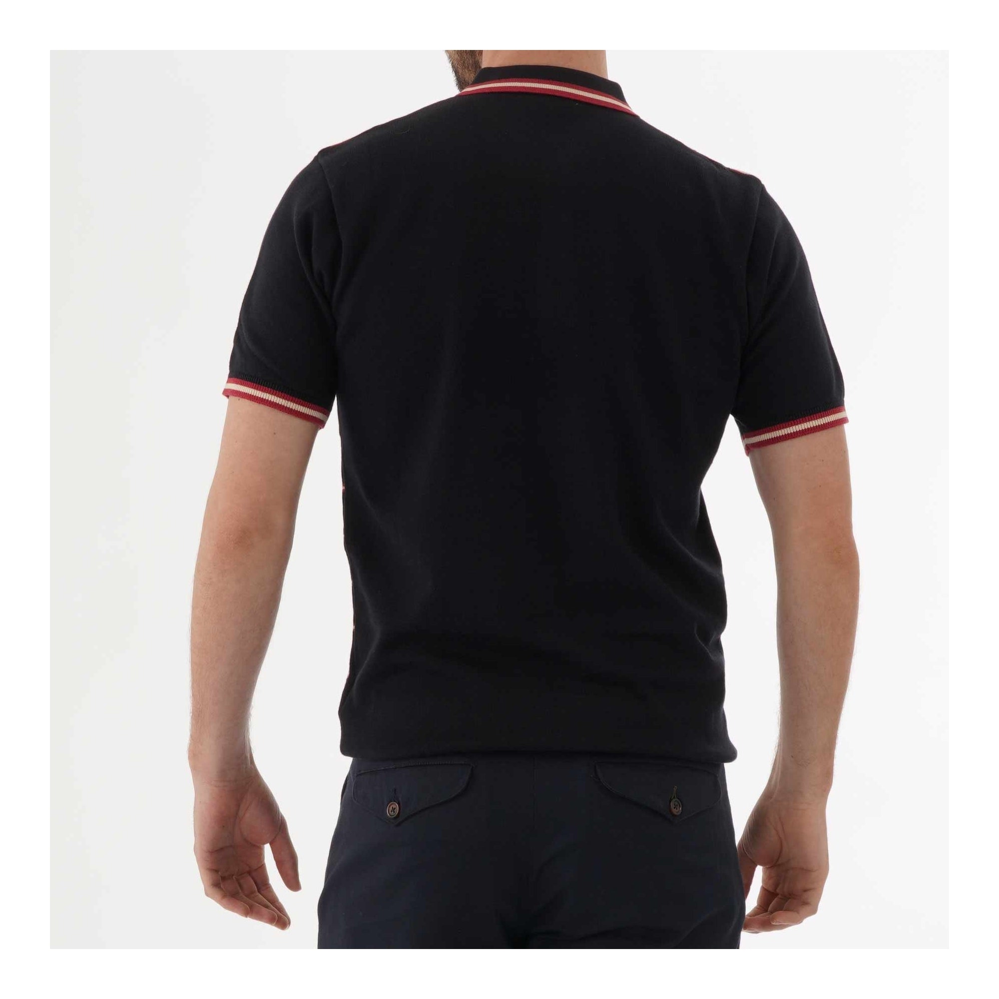 Gabicci Vintage Ruskin Knitted Polo Shirt - Navy