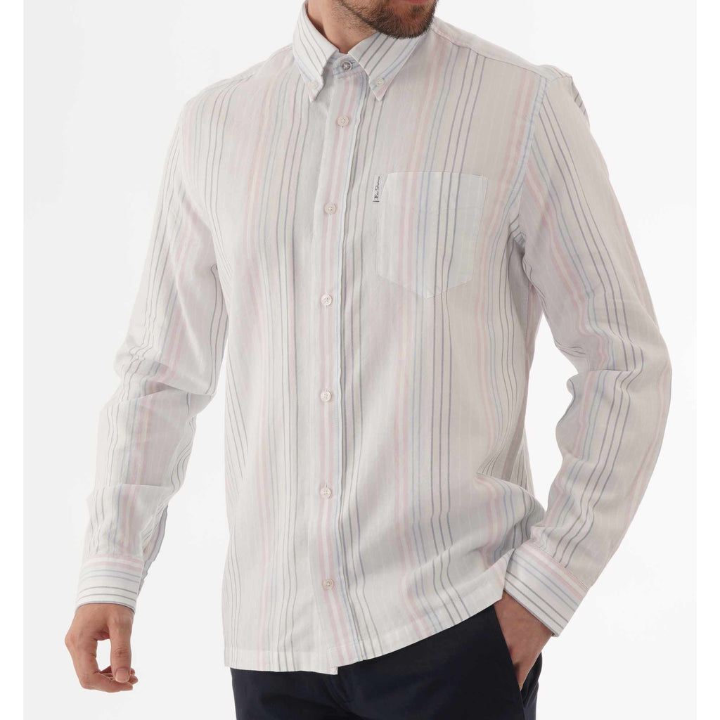 Ben Sherman Archive Yale Striped Shirt - Pale Blue