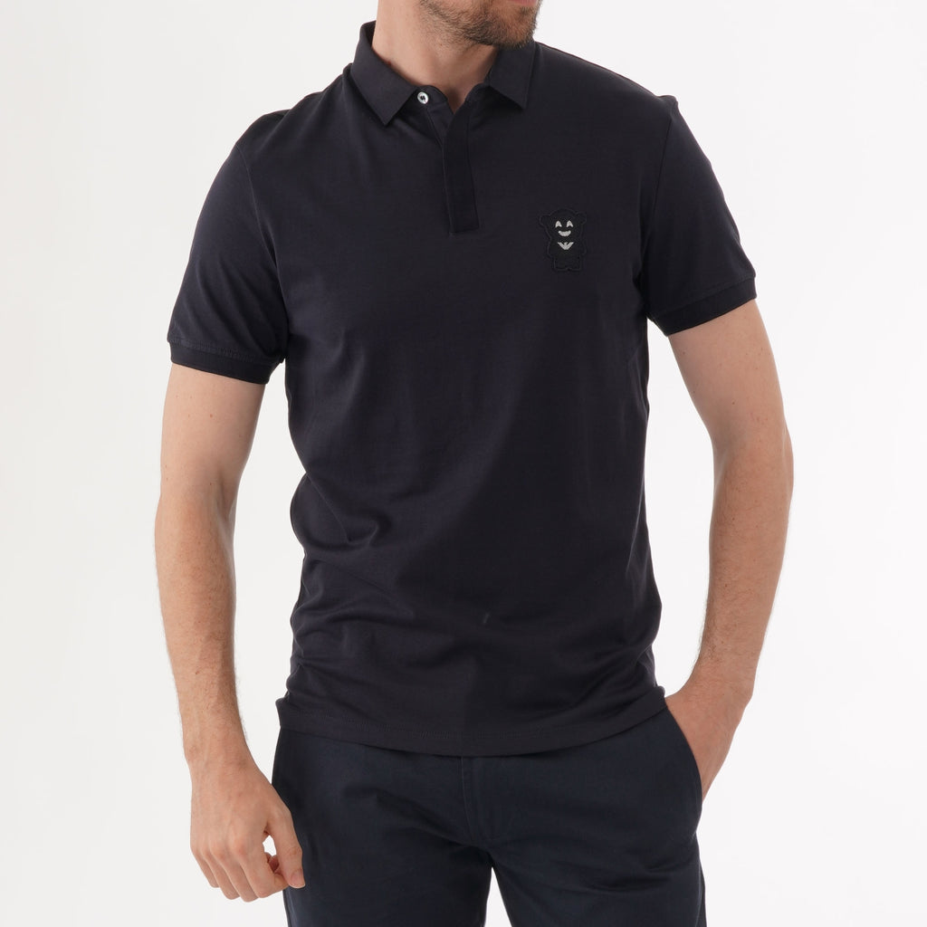Emporio Armani Manga Bear Patch Polo Shirt - Navy