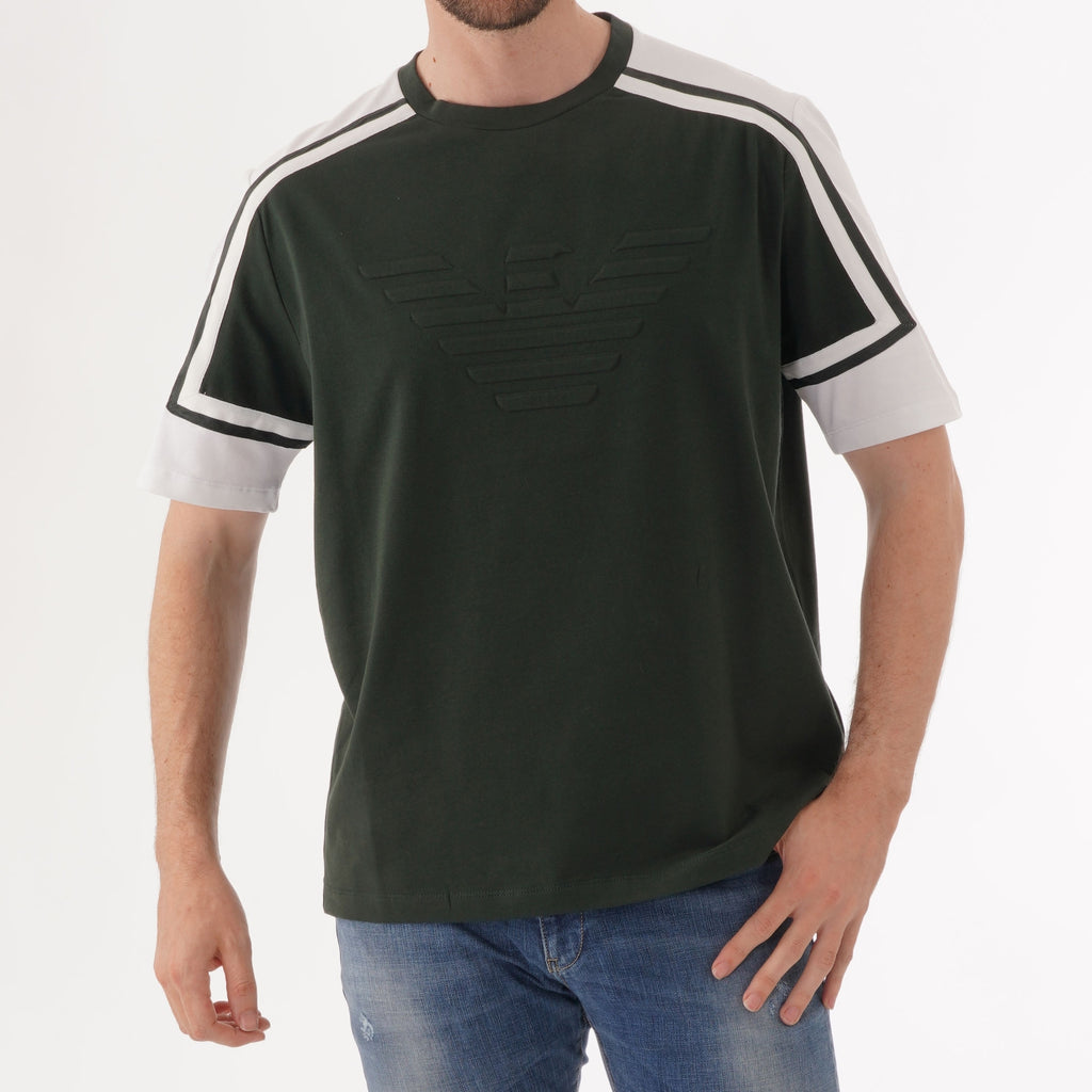 Emporio Armani Logo Print Cotton T-Shirt - Verde Scuro