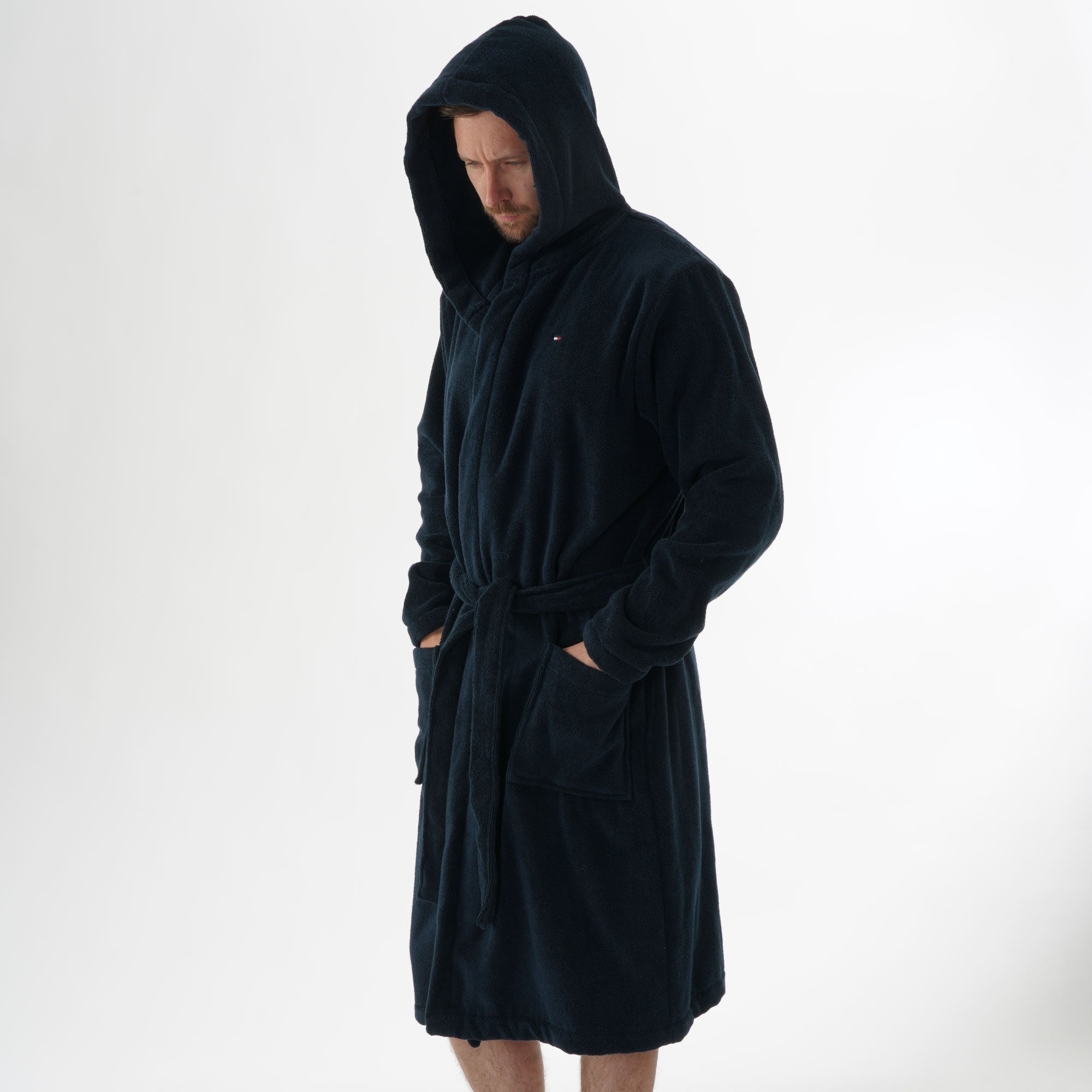 Tommy Hilfiger Cotton Towelling Bathrobe - Navy