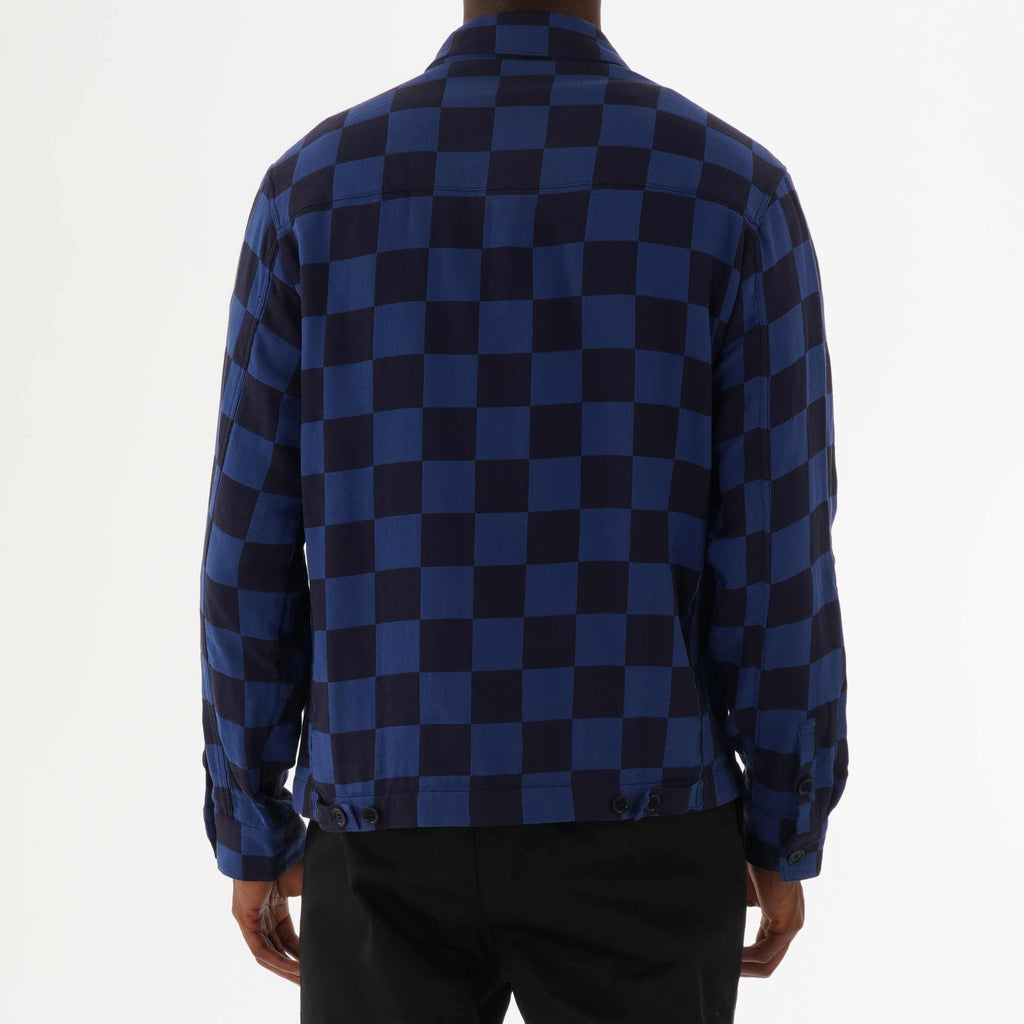 Bowling Over Shirt Jacket  - Navy & Blue