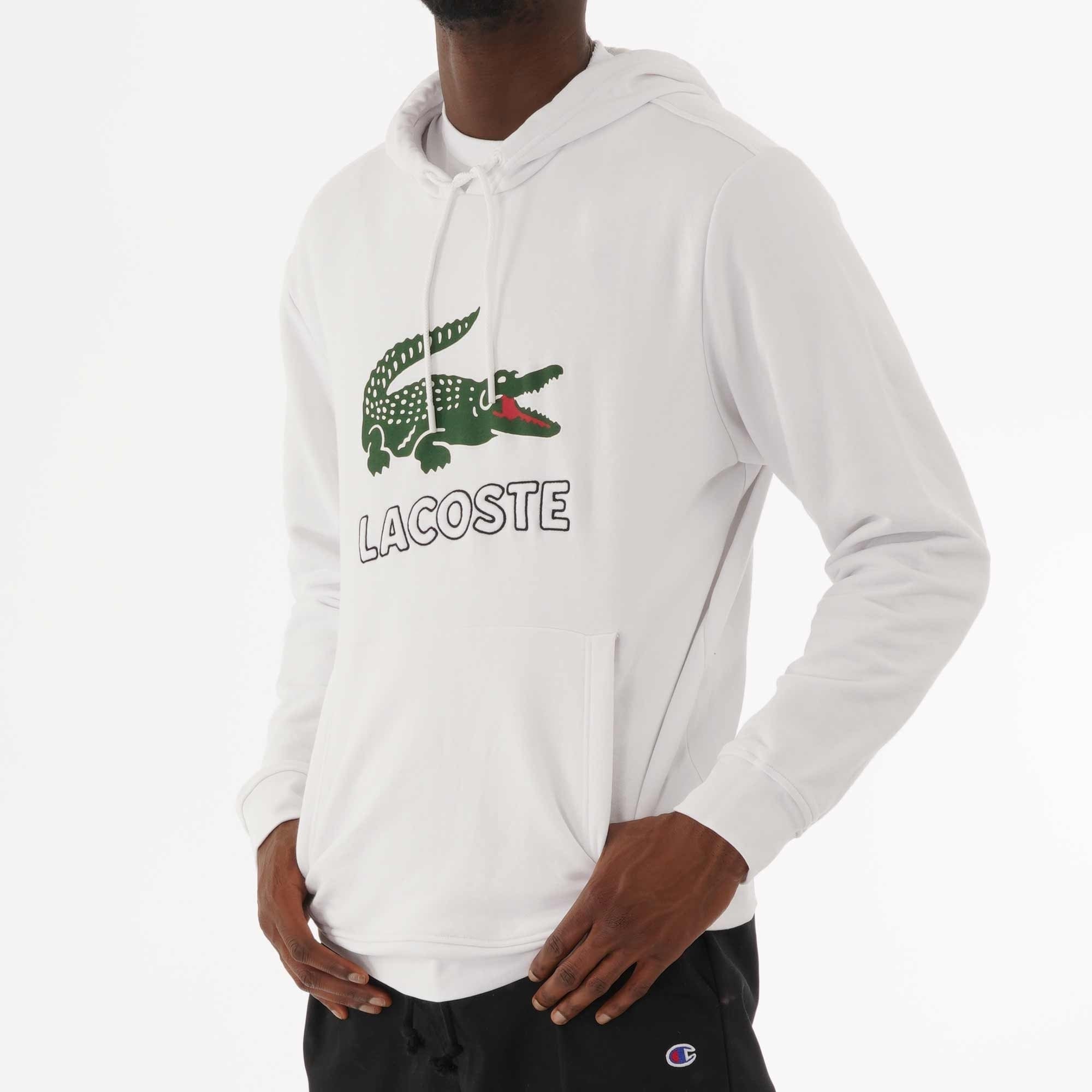 Lacoste Large Logo Hoodie - White
