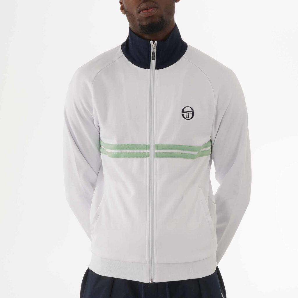 Sergio Tacchini Dallas Track Top - White & Quiet Green