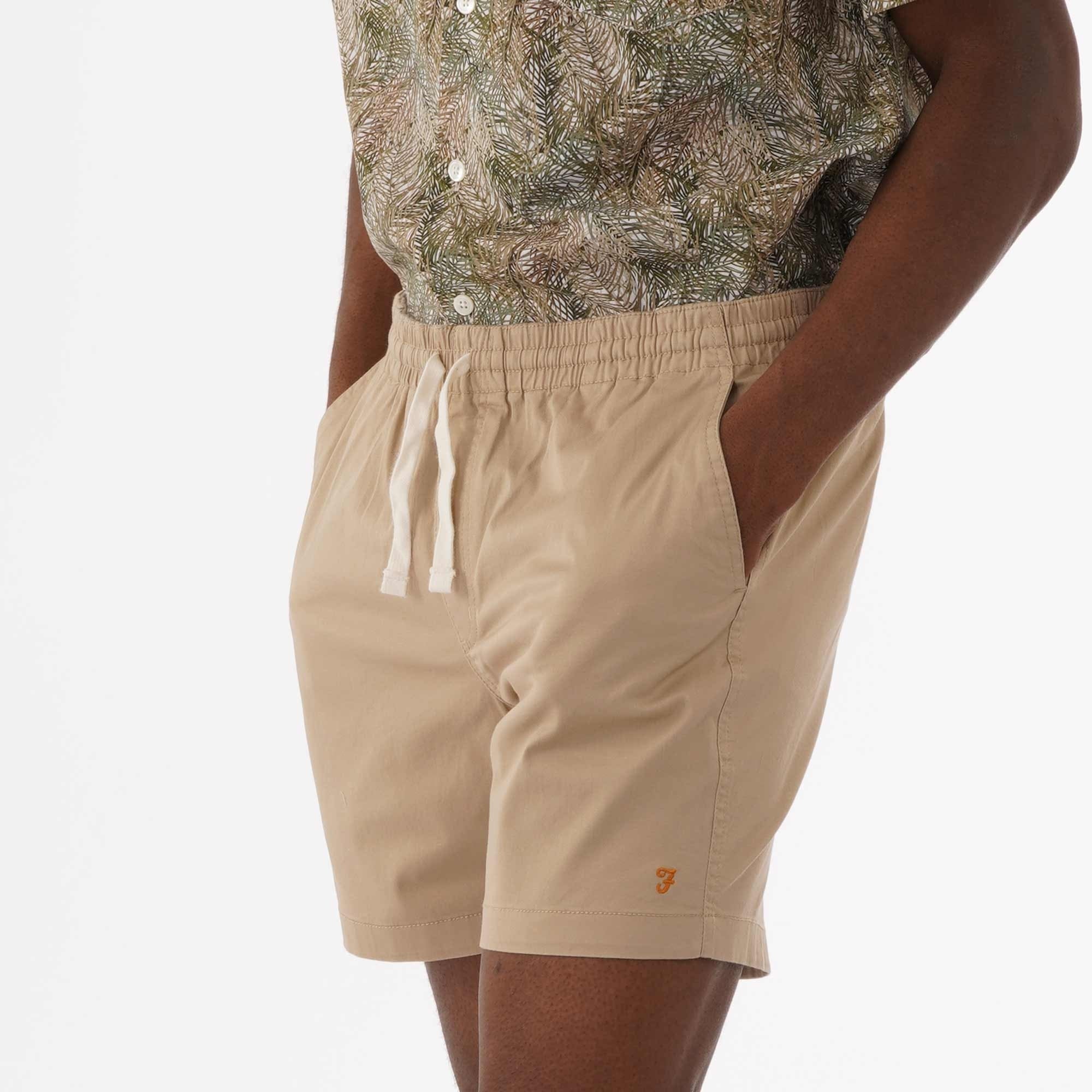 Farah Archive The Val Stretch Twill Shorts - Light Sand