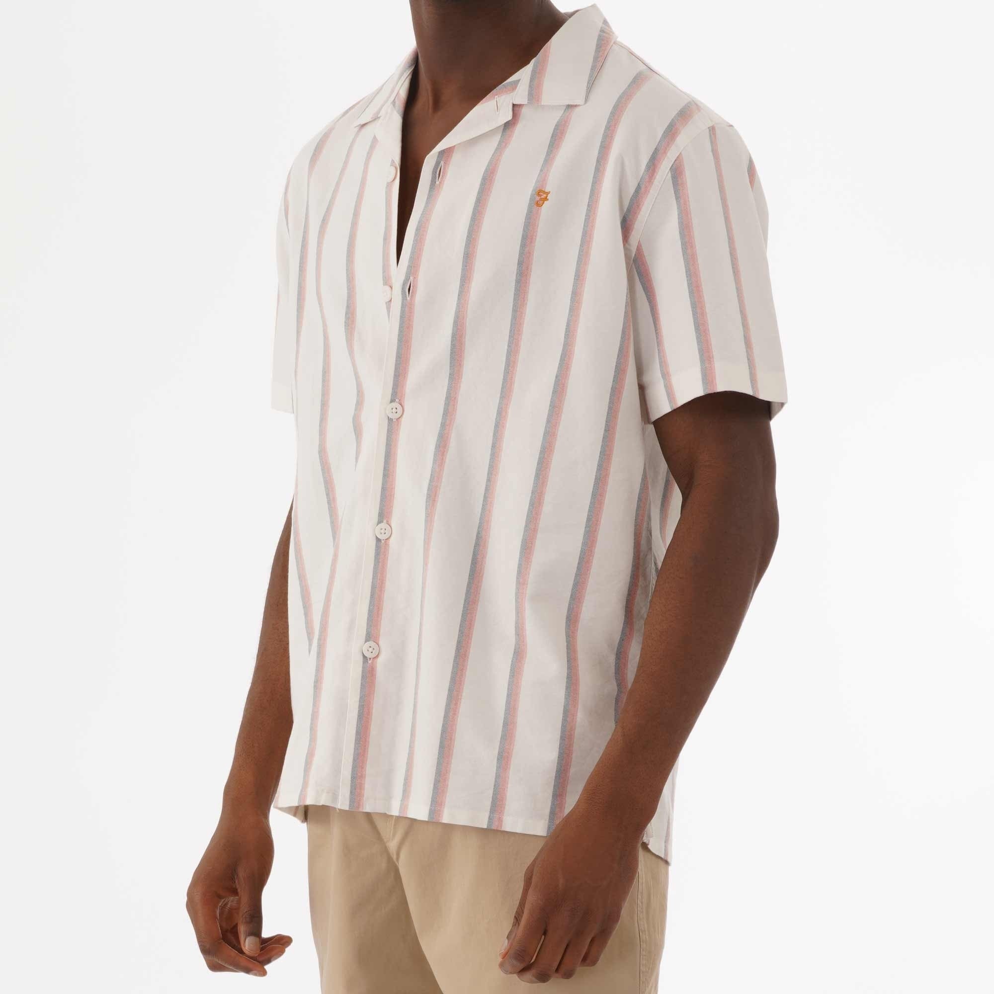 Farah Archive Saunderson Stripe Shirt - Red Coat