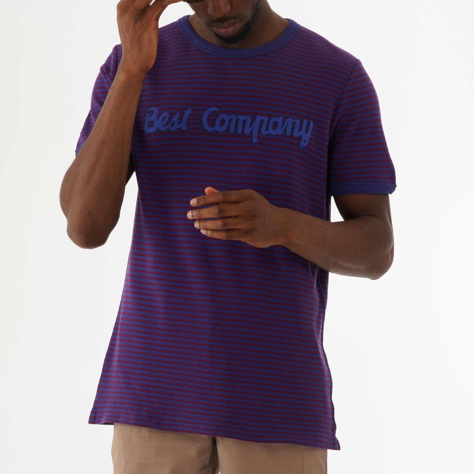 Best Company Striped Logo T-Shirt - Copiativo
