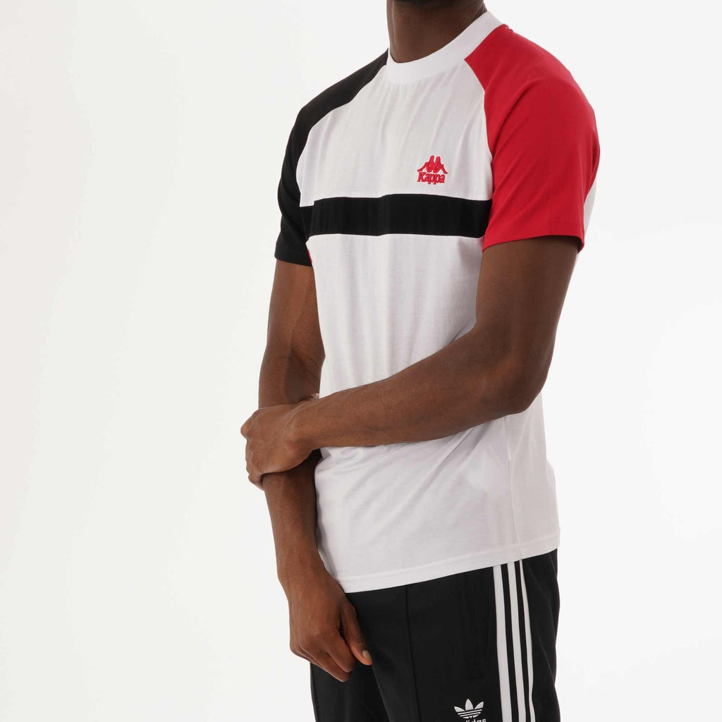Kappa Authentic Balant T-Shirt - White, Red & Black