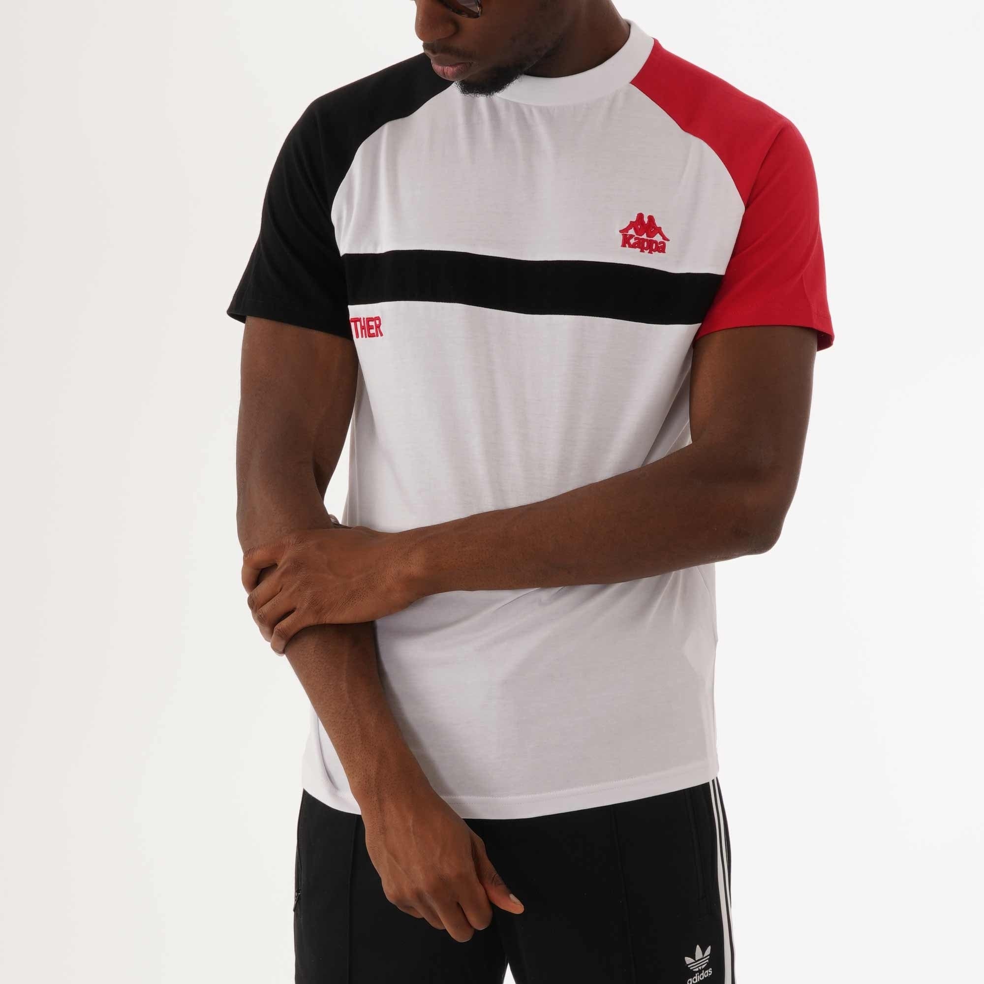 Kappa Authentic Balant T-Shirt - White, Red & Black