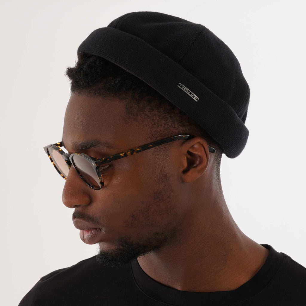 Stetson Hats Cotton Docker Beanie  - Black