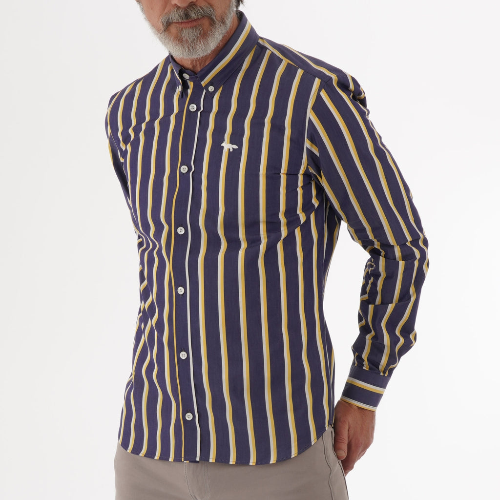 Stripes Classic Shirt - Navy – Stuarts London
