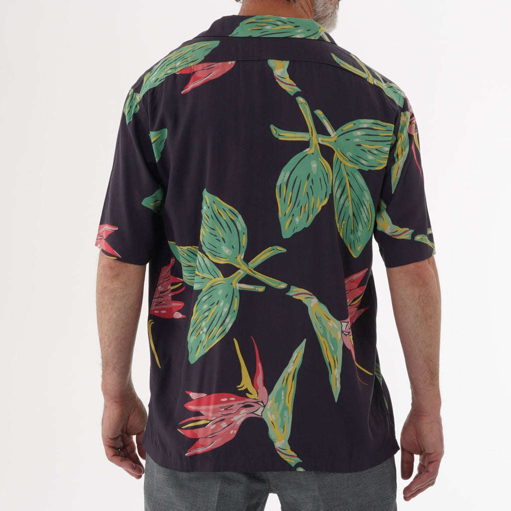Edwin Resort Shirt - Ebony Birds of Paradise